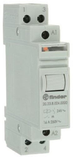 Реле импульсное на DIN-рейку Finder 1п 1НО+1НЗ 16А 24В AC картинка